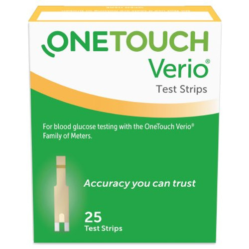 Blood Glucose Test Strips OneTouch Verio 25 Strips per Box Our smallest sample size ever at 0.4 Microliter and fast results in just 5 seconds For OneTouch Verio Family of Meters 022270