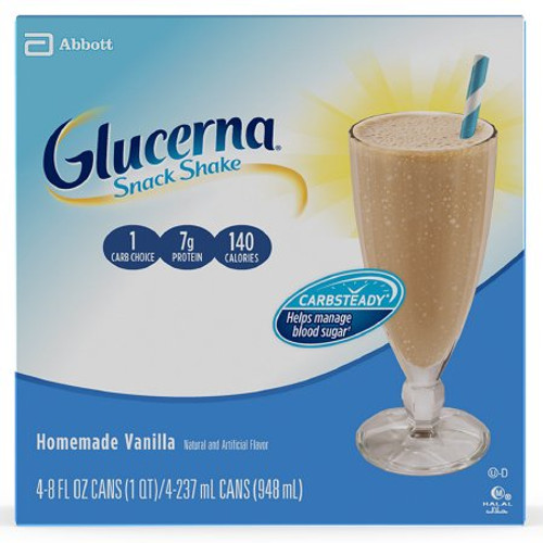 Oral Supplement Glucerna Snack Shake Homemade Vanilla Flavor Ready to Use 8 oz. Can 59856