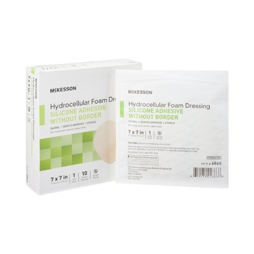 Silicone Foam Dressing McKesson 7 X 7 Inch Sacral Silicone Gel Adhesive without Border Sterile 4865