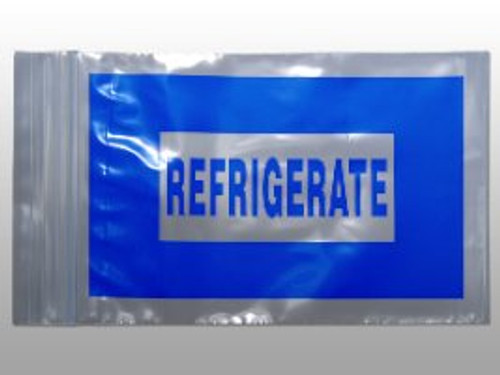 Reclosable Refrigerate Bag 12 X 15 Inch LDPE Clear / Blue Seal Top Closure F21215BREF