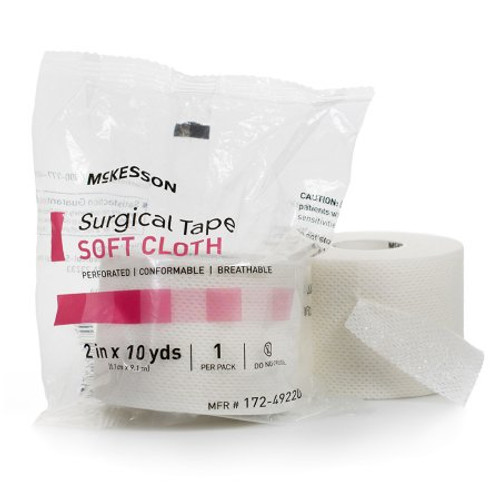 Medical Tape McKesson Perforated Soft Cloth 2 Inch X 10 Yard White NonSterile 172-49220