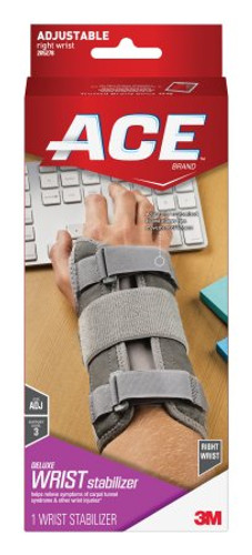 Wrist Brace 3M Ace Aluminum / Nylon / Polyester / Polypropylene / Polyurethane / Spandex Right Hand Gray One Size Fits Most 205278