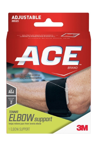Elbow Support 3M Ace One Size Fits Most Hook and Loop Strap Closure Tennis Elbow Strap Left or Right Arm Black 205323