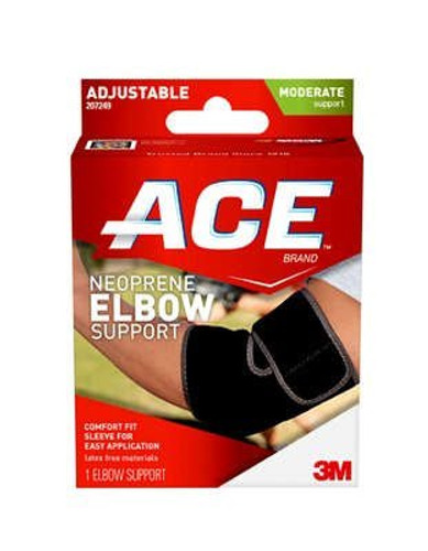 Elbow Support 3M Ace One Size Fits Most Pull-On Sleeve Left or Right Elbow Black 207249