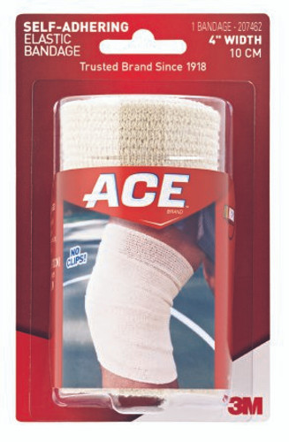 Elastic Bandage 3M ACE 4 Inch Width Standard Compression Self-adherent Closure Tan NonSterile 207462