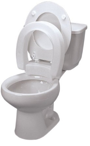Raised Toilet Seat 3-3/4 Inch Height White 350 lbs. Weight Capacity 43-2570