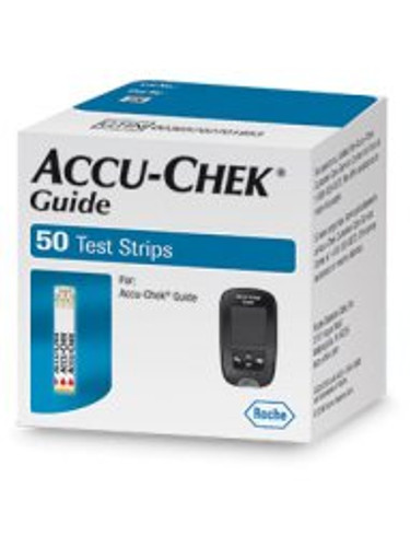 Blood Glucose Test Strips Accu-Chek 50 Strips per Box Tiny 0.6 microliter drop For Accu-Check Blood Glucose Meters 07453736001