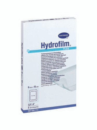 Transparent Film Dressing with Pad Hydrofilm Plus Rectangle 3-1/2 X 6 Inch 4 Tab Delivery Without Label Sterile 685774