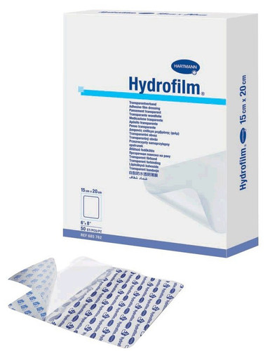 Transparent Film Dressing Hydrofilm Rectangle 6 X 8 Inch 4 Tab Delivery Without Label Sterile 685762