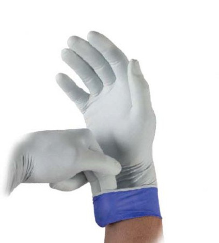 Exam Glove LifeStar EC Small NonSterile Nitrile Extended Cuff Length Textured Fingertips White / Blue Not Chemo Approved LSE-104-S