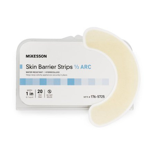Skin Barrier Strip McKesson Mold to Fit Standard Wear Adhesive without Tape Without Flange Universal System Hydrocolloid 1/2 Curve 1 Inch W 176-5725