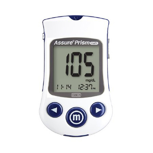 Blood Glucose Meter Assure Prism Multi 5 Second Results Stores Up To 500 Results 7 14 and 30 Day Averaging Auto Coding 530001