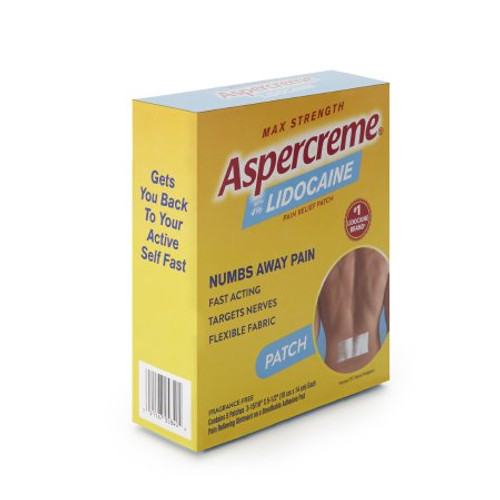 Topical Pain Relief Aspercreme 4% Strength Lidocaine Patch 5 per Box 04116705840