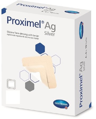 Silver Silicone Foam Dressing Proximel Ag 6 X 6 Inch Square Sterile 15300000