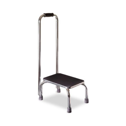 Step Stool with Handrail Mabis DMI 1-Step Chrome Plated Steel 5-1/4 Inch Step Height 539-1902-0099