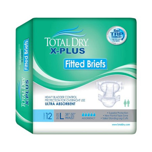 Unisex Adult Incontinence Brief Total Dry X-Plus Medium Disposable Heavy Absorbency SPC97033