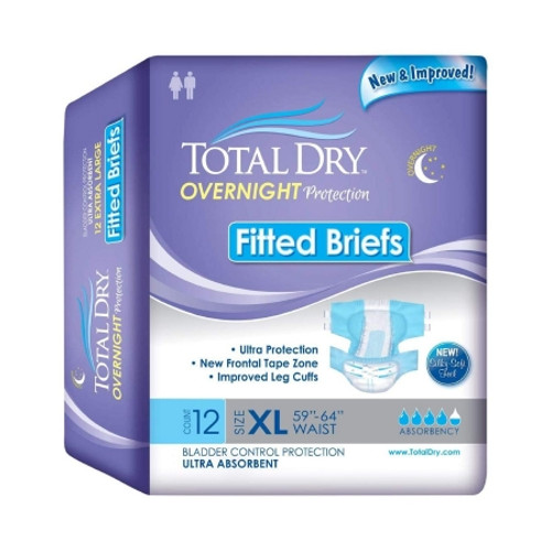 Unisex Adult Incontinence Brief Total Dry X-Large Disposable Heavy Absorbency SP92510