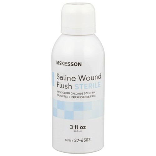 Saline Wound Flush McKesson 3 oz. Spray Can Sterile USP Normal Saline Sterile 0.9% Sodium Chloride 37-6503