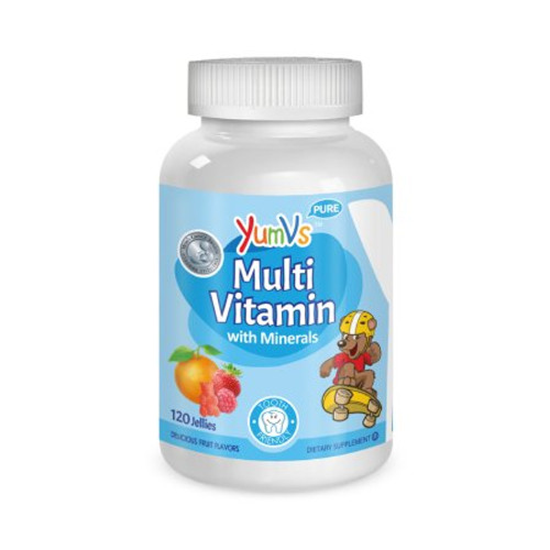 Multivitamin Supplement with Minerals YumV s Gummy 120 per Bottle Assorted Fruit Flavors 9052-12