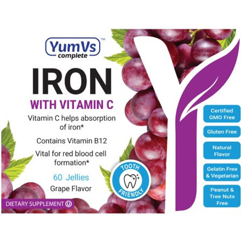Multivitamin Supplement with Minerals YumV s Vitamin B12 / Ascorbic Acid / Gummy 60 per Bottle Grape Flavor 9056-06