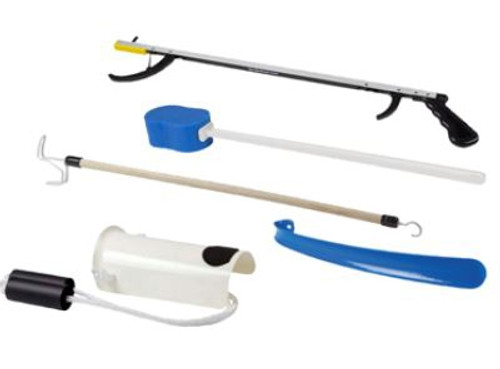 ADL Hip / Knee Equipment Kit FabLife Reacher - 26 Inch Length / Shoehorn - 18 Inch Length / Dressing Stick - 24 Inch Length 86-0074