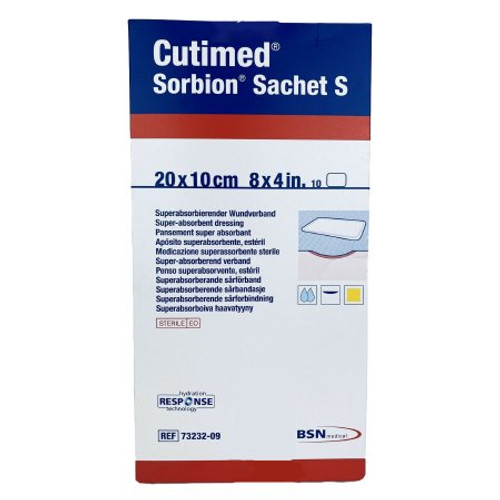 Wound Dressing Cutimed Sorbion Sachet S Cellulose / Gel Forming Polymer 4 X 8 Inch 7323209