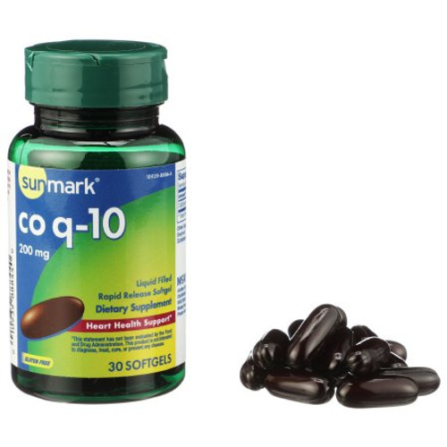 Vitamin Supplement sunmark Coenzyme Q-10 200 mg Strength Softgel 30 per Bottle 01093988844