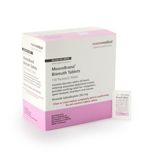 Anti-Diarrheal McKesson Brand 262 mg Strength Tablet 100 per Box 82473