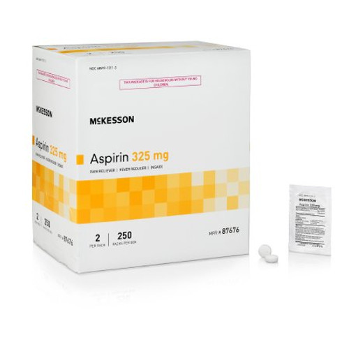 Pain Relief McKesson Brand 325 mg Strength Aspirin Tablet 250 per Box 87676