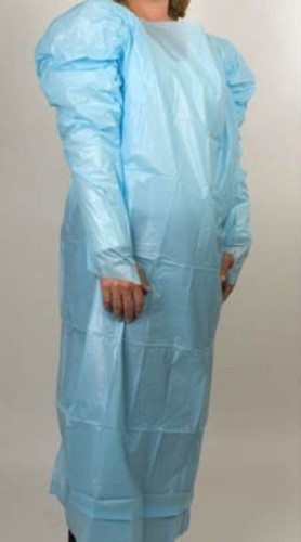 Protective Procedure Gown McKesson One Size Fits Most Blue NonSterile AAMI Level 2 Disposable 81013