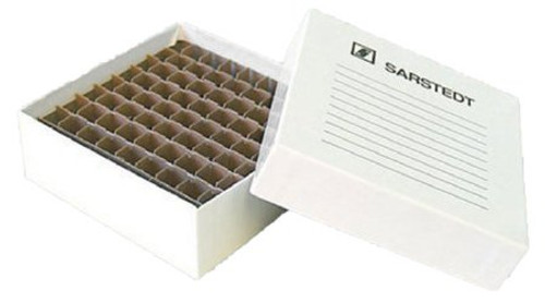 Cryo Storage Box Sarstedt 45 X 135 X 135 mm White Laminated Cardboard 81 Tube Capacity 95.064.981