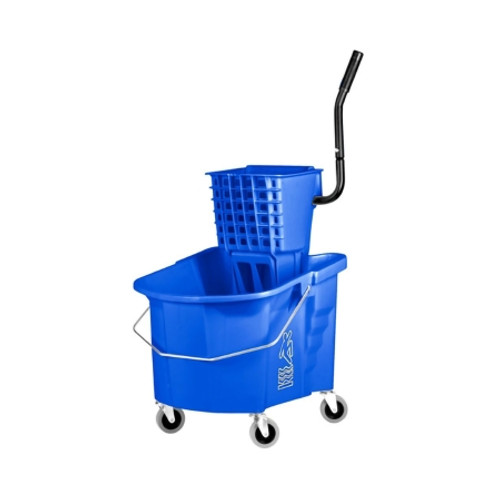 Mop Bucket with Wringer Splash Guard 35 Quart Blue 27600232
