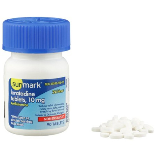 Allergy Relief sunmark 10 mg Strength Tablet 90 per Box 49348081813