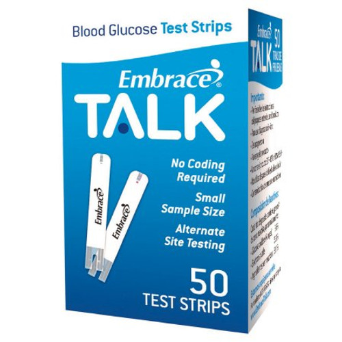 Blood Glucose Test Strips Embrace 50 Strips per Box Talking For Embrace Blood Glucose System APX03AB0303