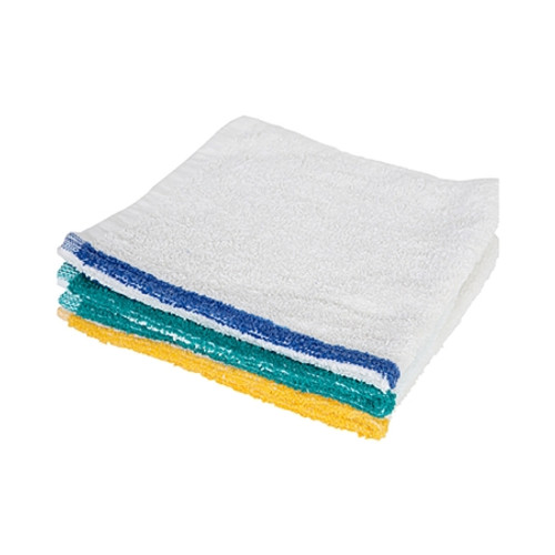 Bar Towel 17 X 20 Inch OE Cotton Terry Cloth White Stripe Reusable 106017