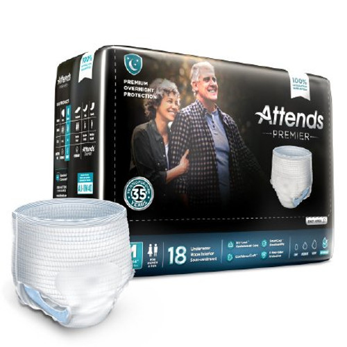 Unisex Adult Absorbent Underwear Attends Premier Pull On with Tear Away Seams Medium Disposable Heavy Absorbency ALI-UW20