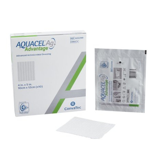 Silver Dressing Aquacel Ag Advantage 4 X 5 Inch Rectangle Sterile 422299