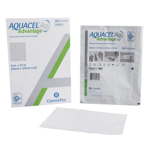 Silver Dressing Aquacel Ag Advantage 8 X 12 Inch Rectangle Sterile 422302