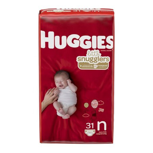 Unisex Baby Diaper Huggies Little Snugglers Newborn Disposable Moderate Absorbency 49694