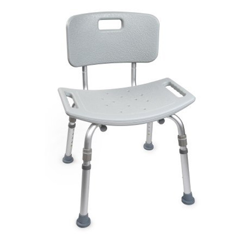 Bath Bench McKesson Without Arms Aluminum Frame Removable Back 19-1/4 Inch Seat Width 146-12202KD-1