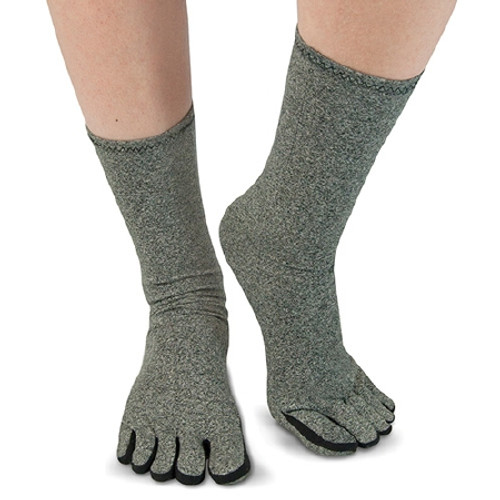 Arthritis Socks IMAK Calf High Large Gray Closed Toe A20192