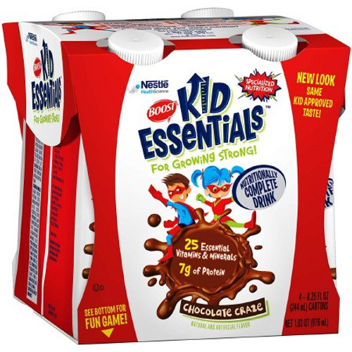Pediatric Oral Supplement Boost Kid Essentials Chocolate Craze Flavor 8.25 oz. Bottle Ready to Use 12393116