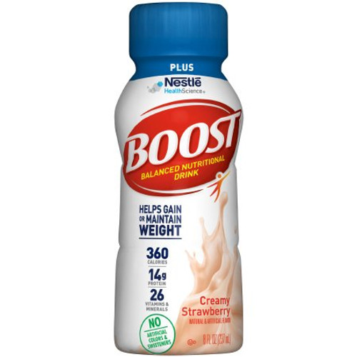 Oral Supplement Boost Plus Creamy Strawberry Flavor Ready to Use 8 oz. Bottle 12324396