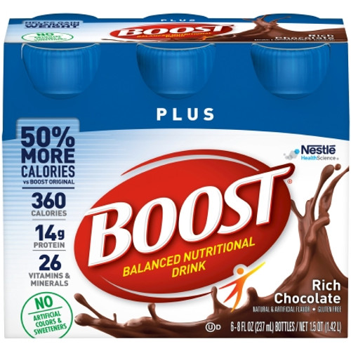 Oral Supplement Boost Plus Rich Chocolate Flavor Ready to Use 8 oz. Bottle 12324397