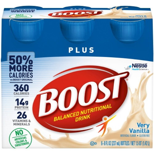Oral Supplement Boost Plus Very Vanilla Flavor Ready to Use 8 oz. Bottle 12324416