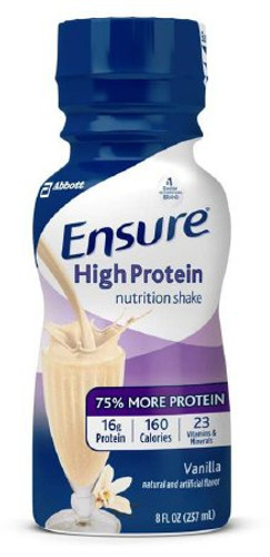 Oral Protein Supplement Ensure High Protein Shake Vanilla Flavor Ready to Use 8 oz. Bottle 64273
