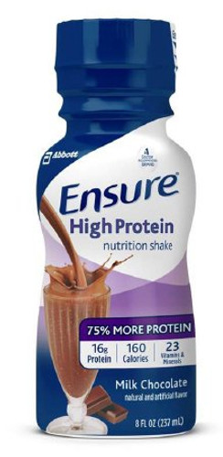Oral Protein Supplement Ensure High Protein Shake Milk Chocolate Flavor Ready to Use 8 oz. Bottle 64275