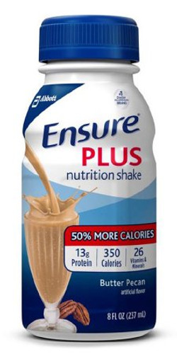 Oral Supplement Ensure Plus Nutrition Shake Butter Pecan Flavor Ready to Use 8 oz. Bottle 57272
