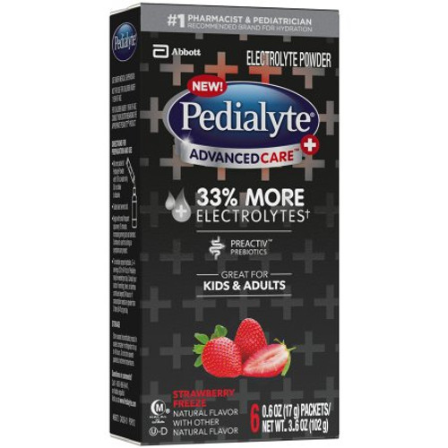 Pediatric Oral Electrolyte Solution Pedialyte AdvancedCare Plus Strawberry Freeze Flavor 0.6 oz. Individual Packet Powder 66972