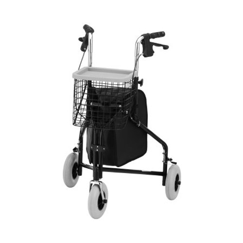 3 Wheel Rollator Traveler Black Adjustable Height Aluminum Frame 4900BK